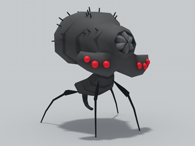 Spidery 3d creature critter insect low poly low polygon monster spider