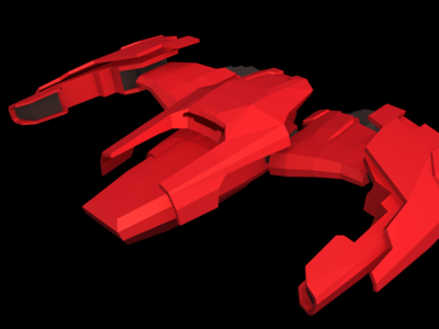 Faster Than Light 3d fighter ftl low poly mantis spaceship w.i.p.