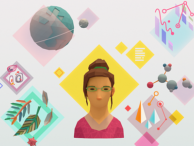 Future of Learning 3d c4d character graphics illustration infographic low poly science vector