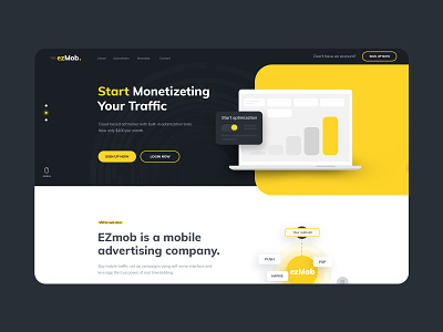 Mobile advertising onepage color creative design dashboard dexim ecommerce landing page onepage themeforest ui ux webdesign