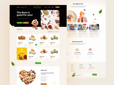 🥜 Almond Oil Nuts Ecommerce Web Design design deximlabs ecommerce magento theme ui design ui designer wordpress wordpress theme