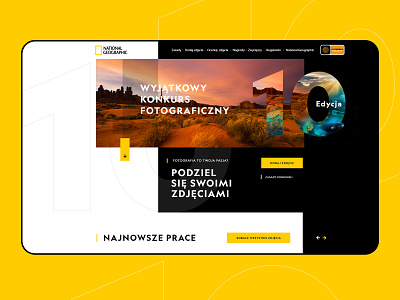 Official website National Geographic channel color dexim landingpage onepage polish designer polish photo contest website wordpress yellow