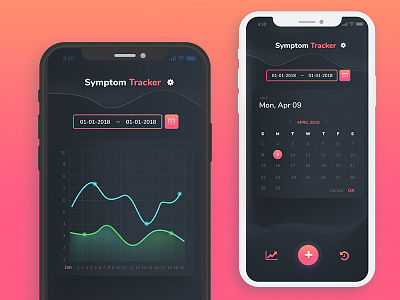 Symptom Tracker app color creative design dexim iphone ui ux