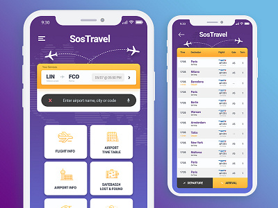 SosTravel app color creative design dexim iphone ui ux