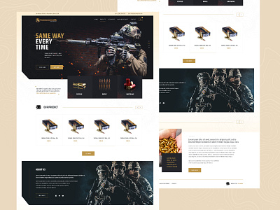 Ammunition Supplier Manufacturer Web Design Mockup