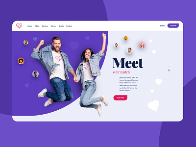 Match Making Dating Site Website Design Mockup