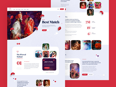 Match Making Dating Site Website Design Mockup color creative design design ecommerce landing page onepage poland themeforest ui ux webdesign