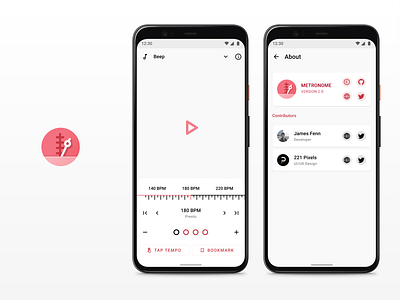 Metronome 2.0 - UI/UX android android app design app inspiration design google design material design material theming materialdesign metronome music music app