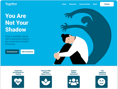 Mental Health Site Home Page hero hero section home page landing page landing section mental health vector website