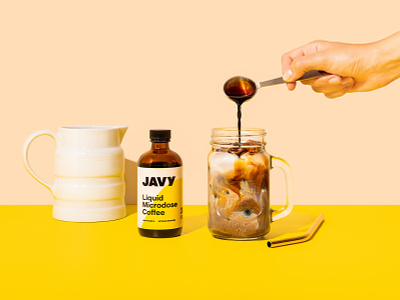 Javy Coffee bottle branding branding and identity coffee packaging typography