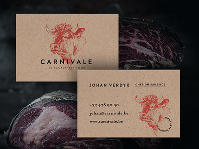 Business cards branding cow illustration logo meat packaging stationary