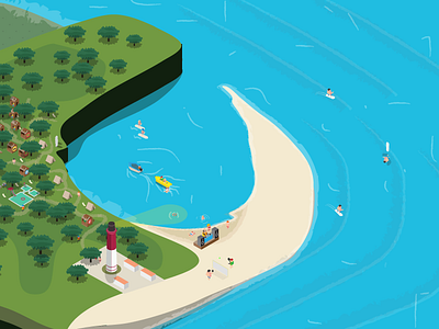 Illustration Roadsurfing beach design france illustration isometric roadsurfing