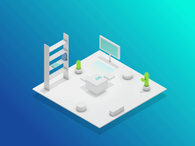 Iso-time! Illustration for web hero 3d animation hero illustration isometric web