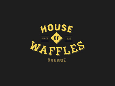 House of waffles brugge extruded identity logo type typography vintage waffles