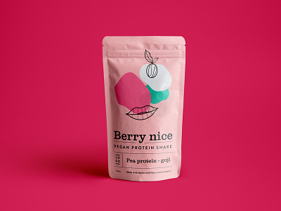 Protein Shake packaging berry color illustration packaging pattern typography