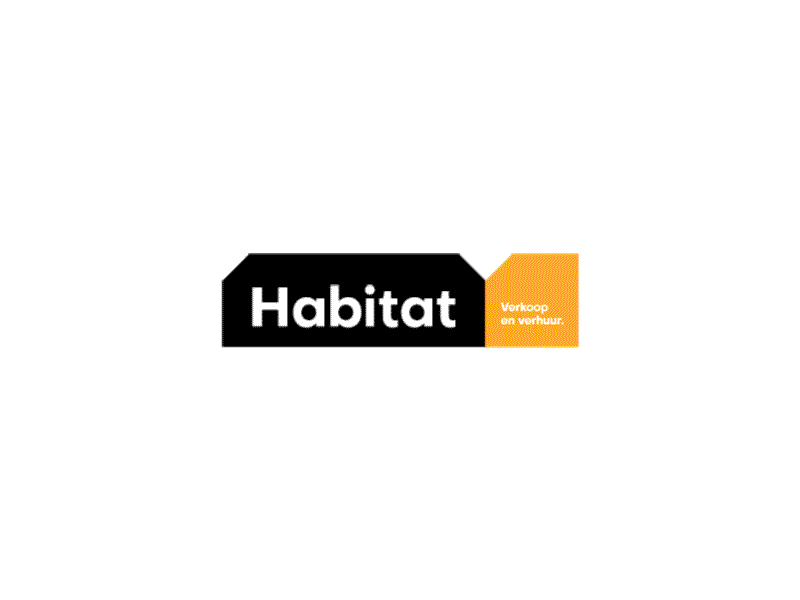 Habitat identity animation animation folding gif identity logo orange real estate typography