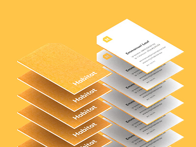 Habitat Cards branding business cards design logo orange stationary typography