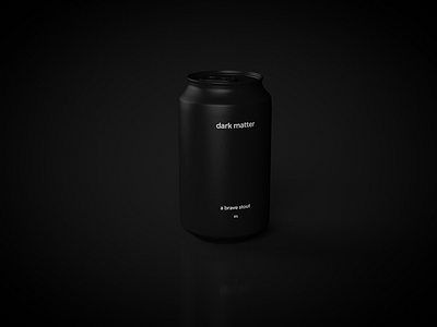 Dark matter beer 3d be beer black branding can logo mockup typography