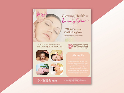 Beauty and Spa flyer design template for sale.