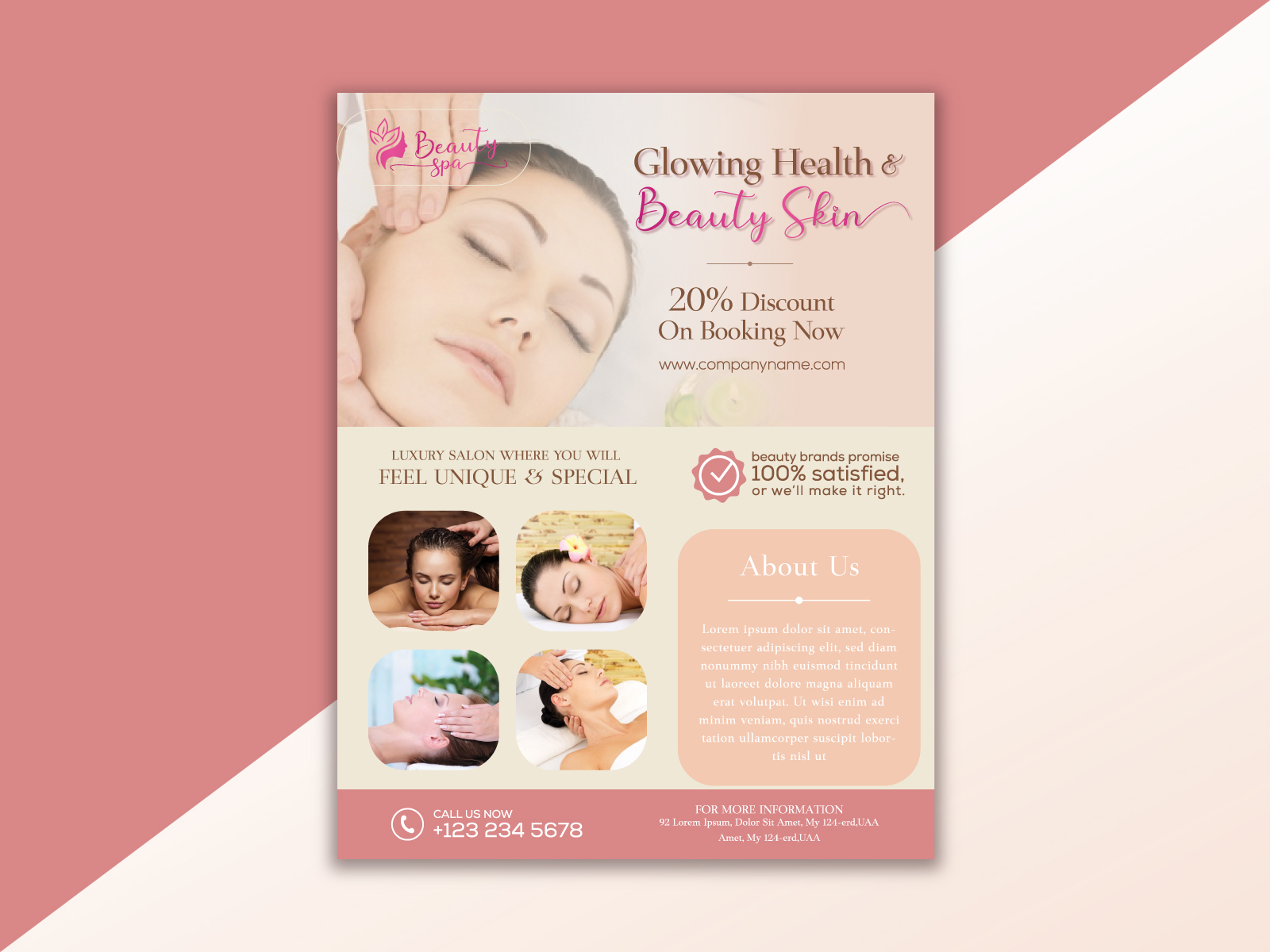 Beauty and Spa flyer design template for sale. by BRANDING AGENCY on ...