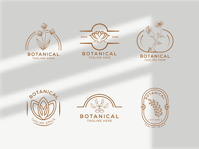 Floral Element Botanical Hand Drawn Logo.