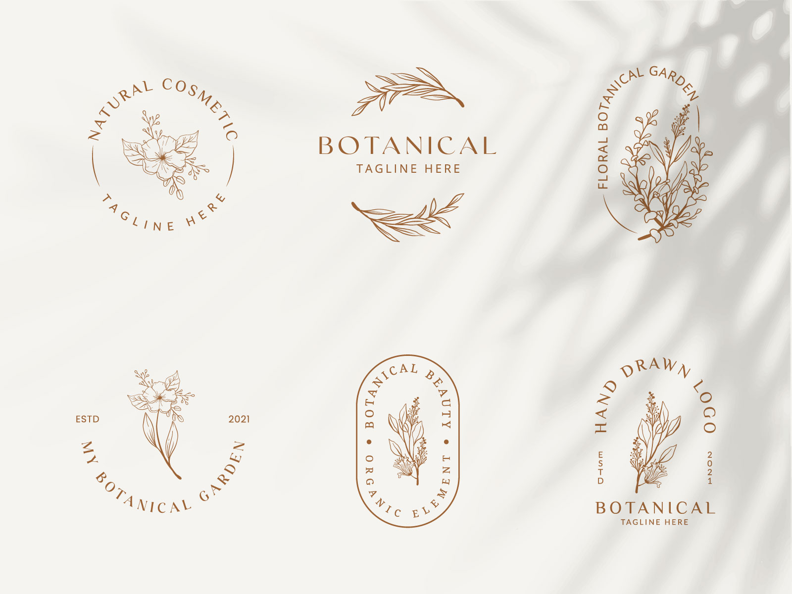 Floral element Botanical Hand Drawn Logo with Wild Flower by BRANDING ...