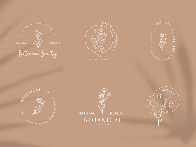 Botanical Floral Logo design element Hand Drawn flower and leave 0rganic beauty botanical logo branding design element floral flower graphic design hand drawn icon leaf logo minimal nature simple spa symbol template vector