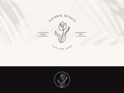 Botanical Floral Logo design element Hand Drawn flower and leave art botanical logo branding decoration emblem flower graphic design hand drawn logo icon leaf lebel logo minimal natural organic simple symbol template vector vintage