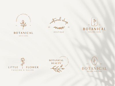 Botanical Floral element Hand Drawn Logo with Wild Flower beauty botanical branding design elegent emblem fashion floral flower hand drawn leaf logo minimal organic simple symbol template vector