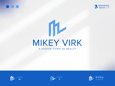 Real Estate Logo Concept for Mikey Virk brand identity branding home logo logo mv initial logo property logo real estate realtor logo