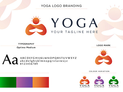 Yoga logo - meditation logo -abstract mark logo - modern logo