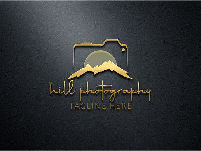 Signature photogarphy mountain logo conceppt