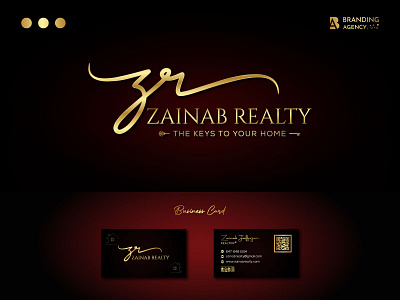 ZR initial Real Estate signature logo concept.