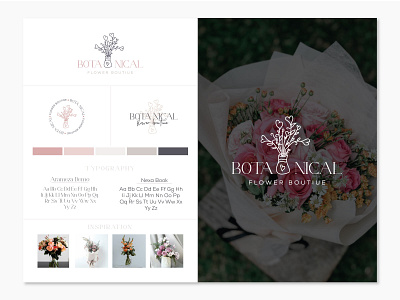 Botanical flower boutique logo branding kit.