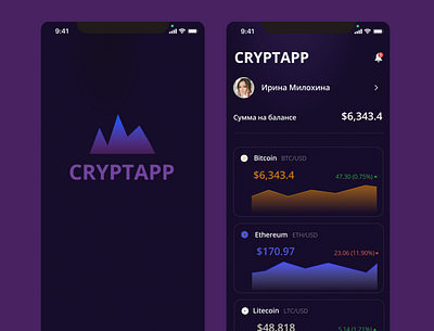 Mobile App - Cryptapp crypto design figma mobile mobileapp ui