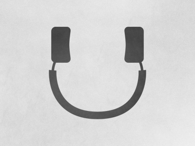 Happy black and white headphones logo music personal project smile