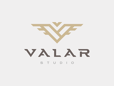 Valar Studio branding gold logo mark monogram studio typography v valar