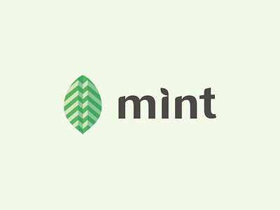 Mint logo branding green identity leaf logo logotype mark minimal type typography