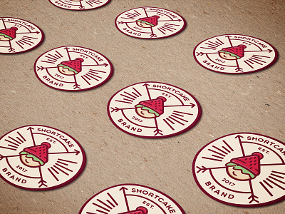 Shortcake Secondary Logo arrows branding flat graphic hipster icon illustration logo minimal print stickers strawberry