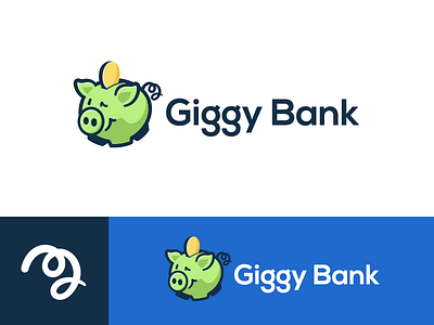 Giggy Bank Logo bank branding coin finance g gig icon identity invoice logo money pig