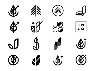 JOCO - Logo Identity Iterations branding growth icon identity j logo leaf logo logo design logos mark monogram star symbol tree