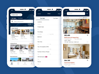 Finding Home App app ios design mobile ui property ui design