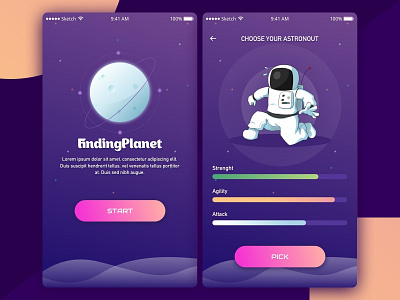 Game - Finding Planet mobile app design mobile gaming ui deisgn
