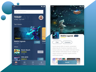 Game Store Discover game design mobile app mobile app design mobile games mobile ui design