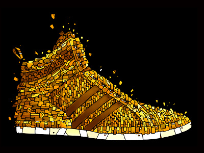 Adi Gold brand design gold illustration mosaic pattern shoes sport