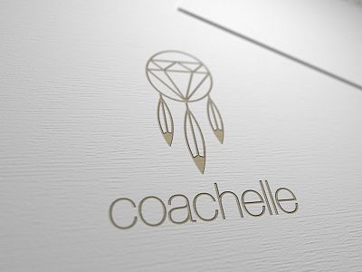 Coachelle brand graphic chic diamond dream catcher feather hippie hipster logo
