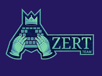 Azerteam - Geek Team logo armory computer electronic geek keyboard king squad team usb vintage