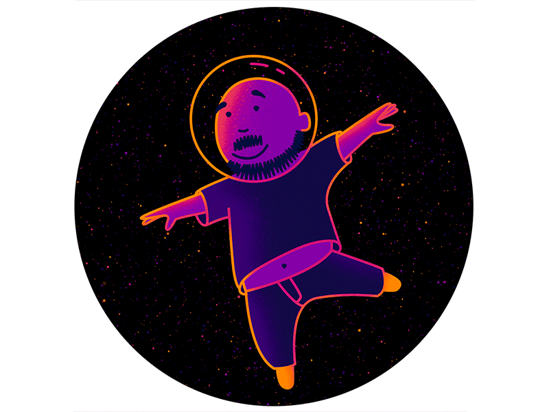 Travel astronaut dream galaxy gif sf smile space star synthwave travel