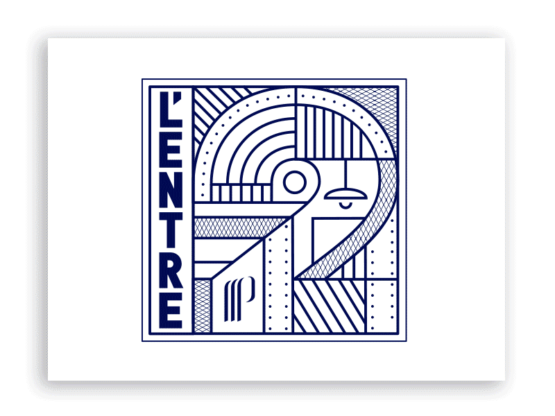L'Entre 2 2 architectural brasserie design industrial line logo logotype restaurant
