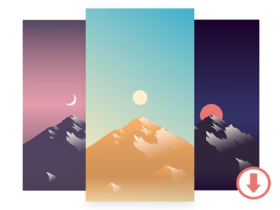 Free iPhone Backgrounds background clean download freebie illustration iphone landscape minimal mountain sky sun weather
